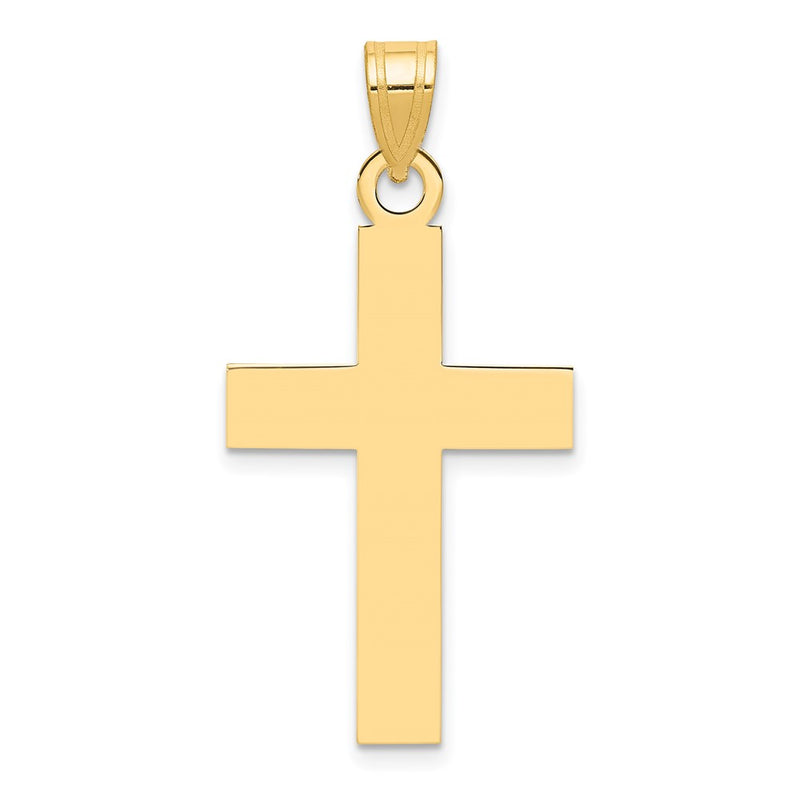 14k Yellow Gold Polished Cross Charm