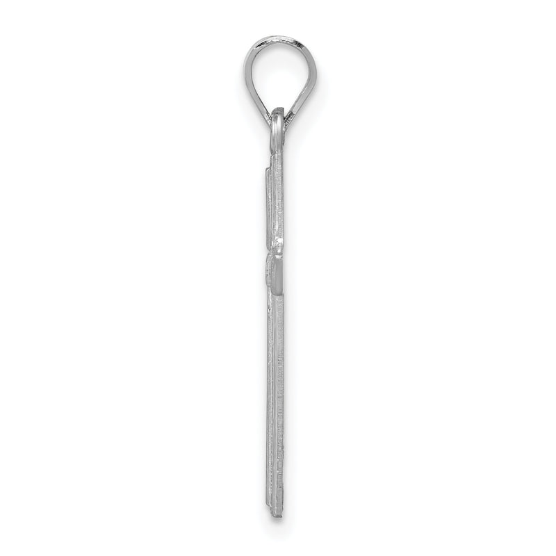 14k White Gold 14k White Gold Hollow Cross Pendant