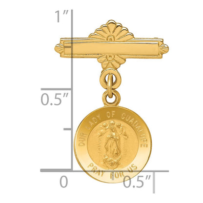 14K Yellow Gold Our Lady of Guadalupe Medal Pin