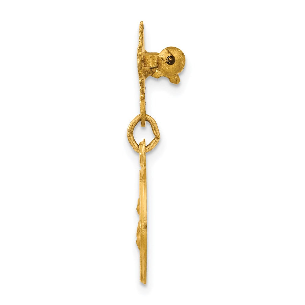 14K Yellow Gold Saint Lucy Medal Pin