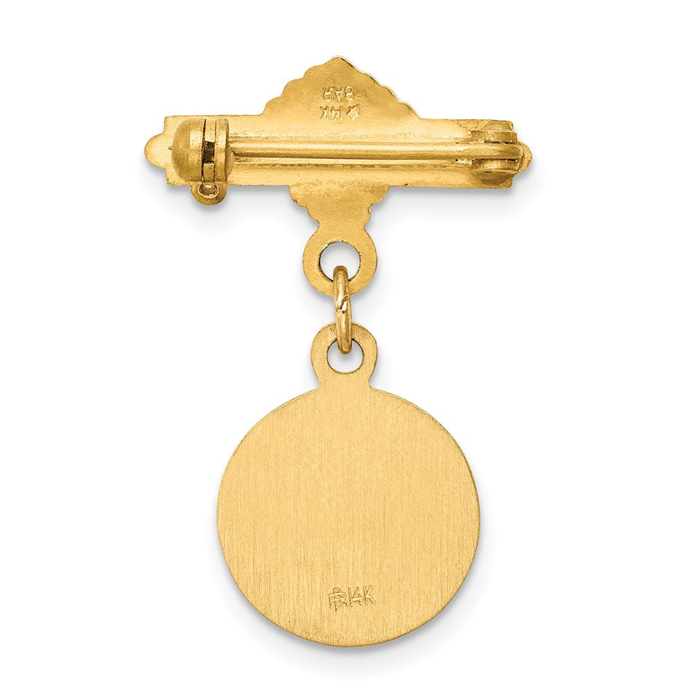 14K Yellow Gold Saint Lucy Medal Pin