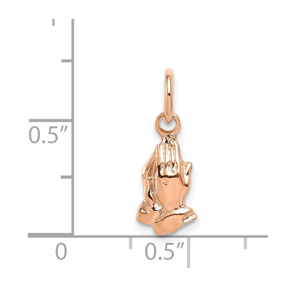 14k Rose Gold 14k Rose Gold Praying Hands Charm