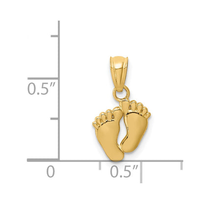14k Yellow Gold 14k Small Feet Pendant