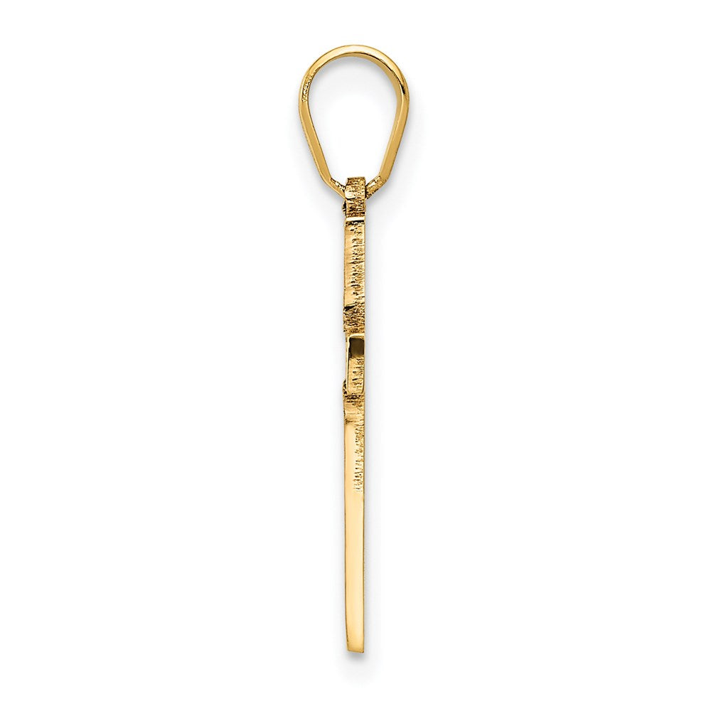 14K Yellow Gold Laser Designed Cross