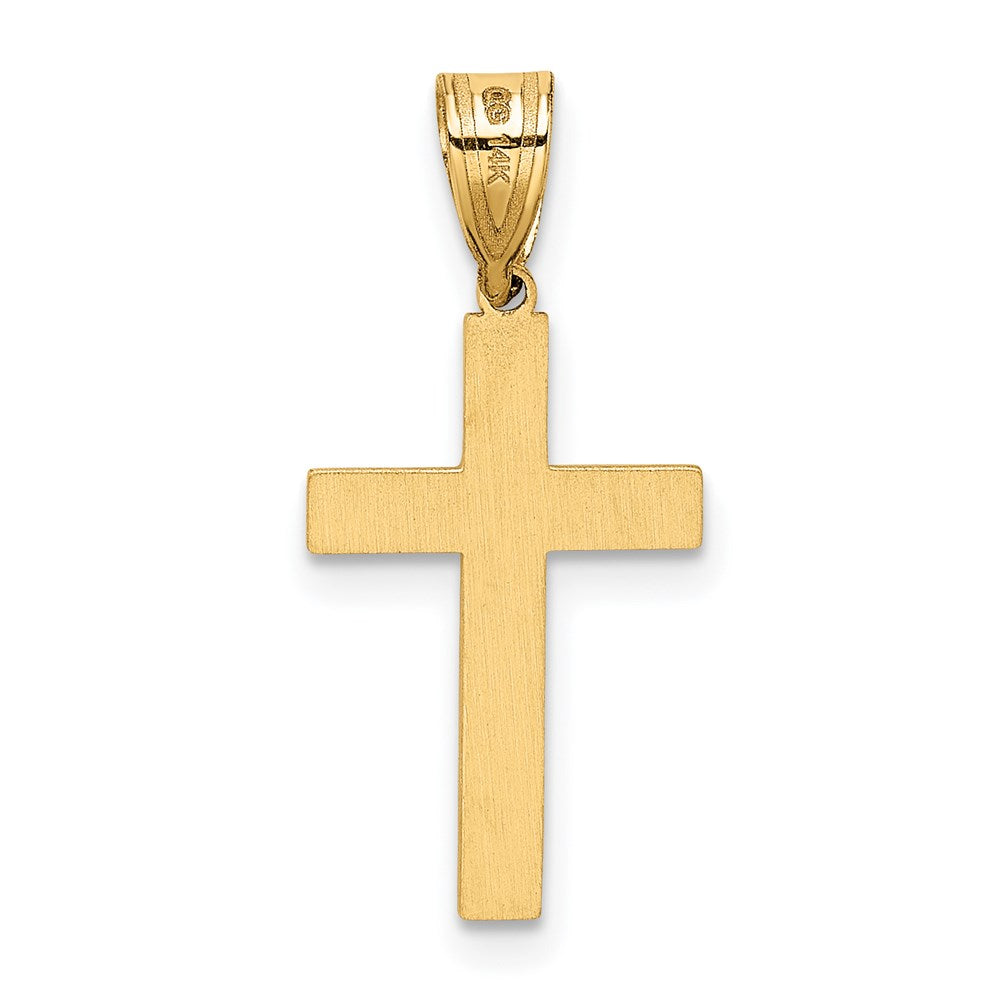 14K Yellow Gold Laser Designed Cross