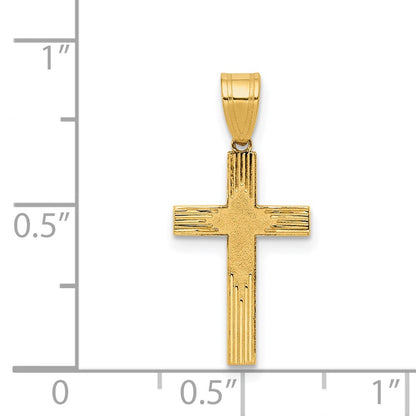 14K Yellow Gold Laser Designed Cross