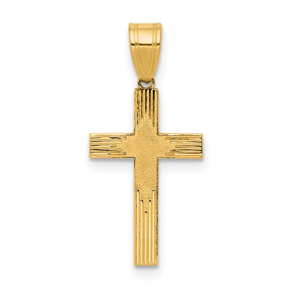 14K Yellow Gold Laser Designed Cross