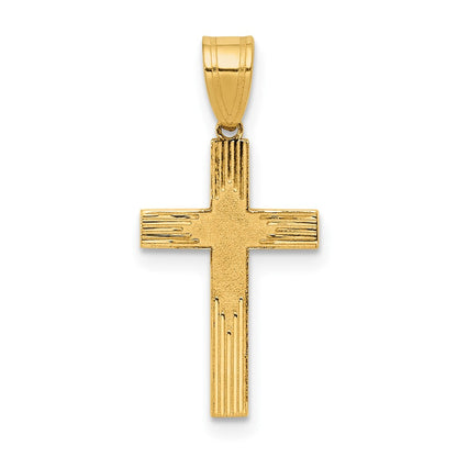 14K Yellow Gold Laser Designed Cross