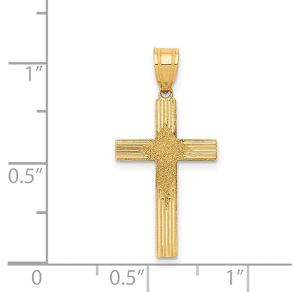 14k Yellow Gold 14K Laser Designed Cross