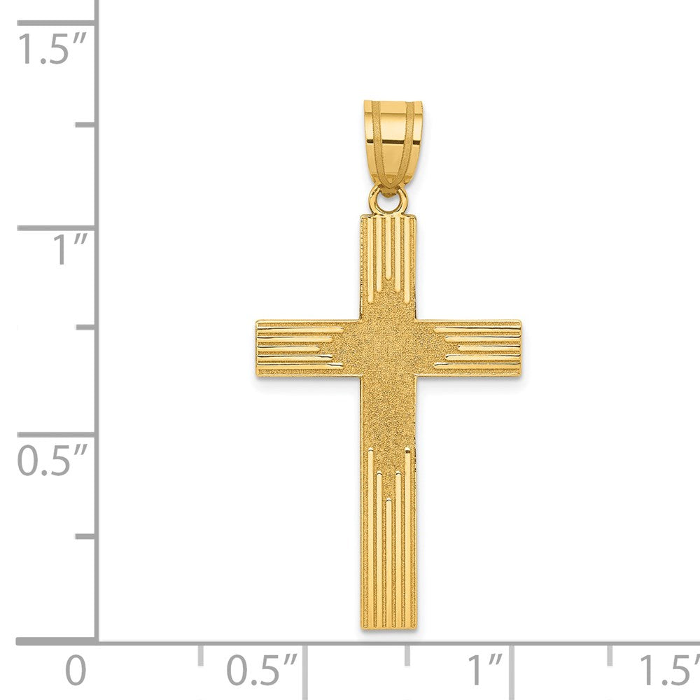14k Yellow Gold 14K Laser Designed Cross