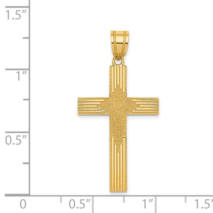 14k Yellow Gold 14K Laser Designed Cross