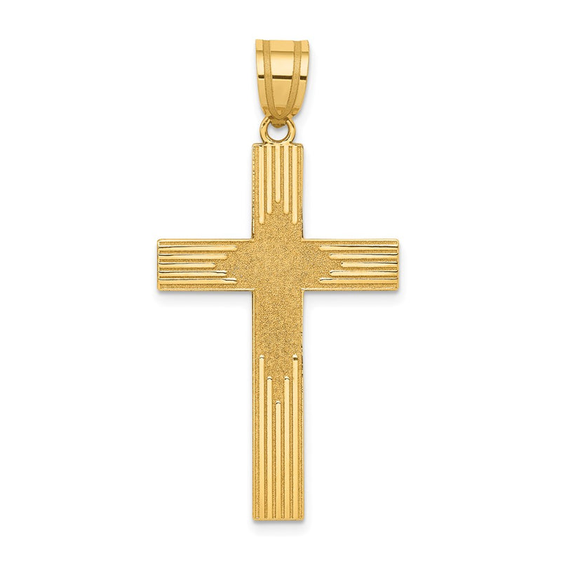 14k Yellow Gold 14K Laser Designed Cross