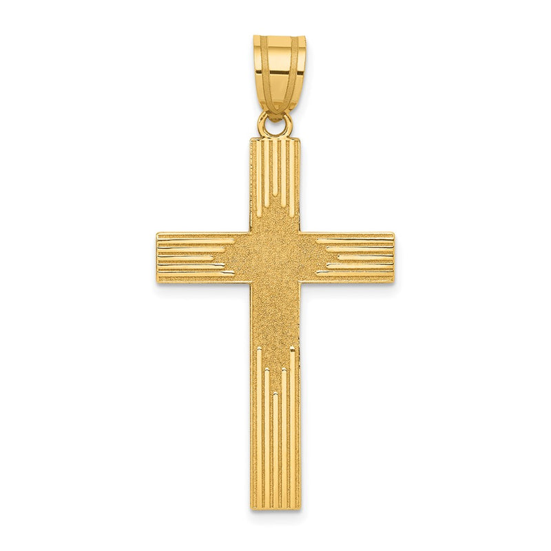 14k Yellow Gold 14K Laser Designed Cross