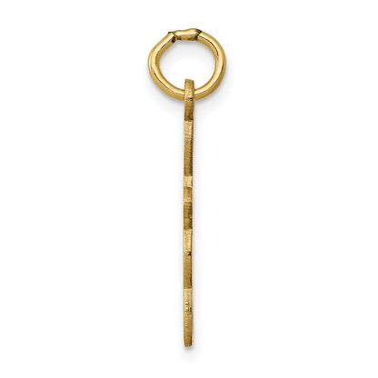 14k Yellow Gold 14K Loop w/Center Heart Cross Charm