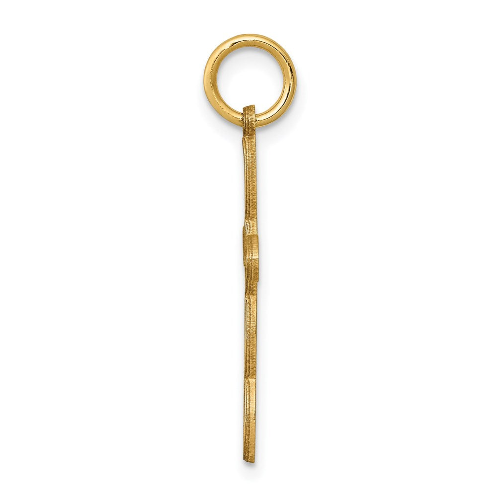 14k Yellow Gold 14K Loop w/Center Heart Cross Pendant