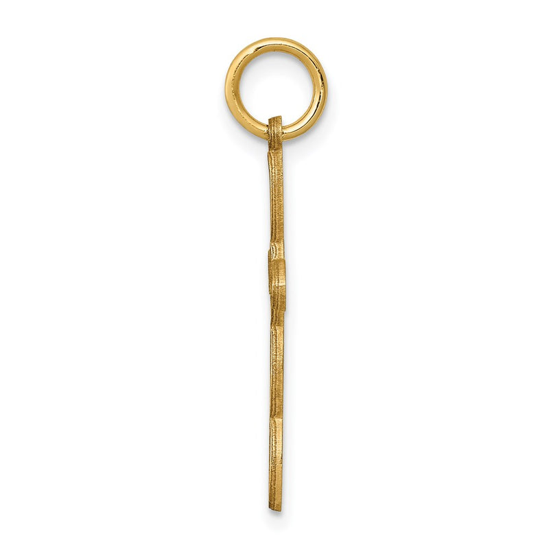 14k Yellow Gold 14K Loop w/Center Heart Cross Pendant
