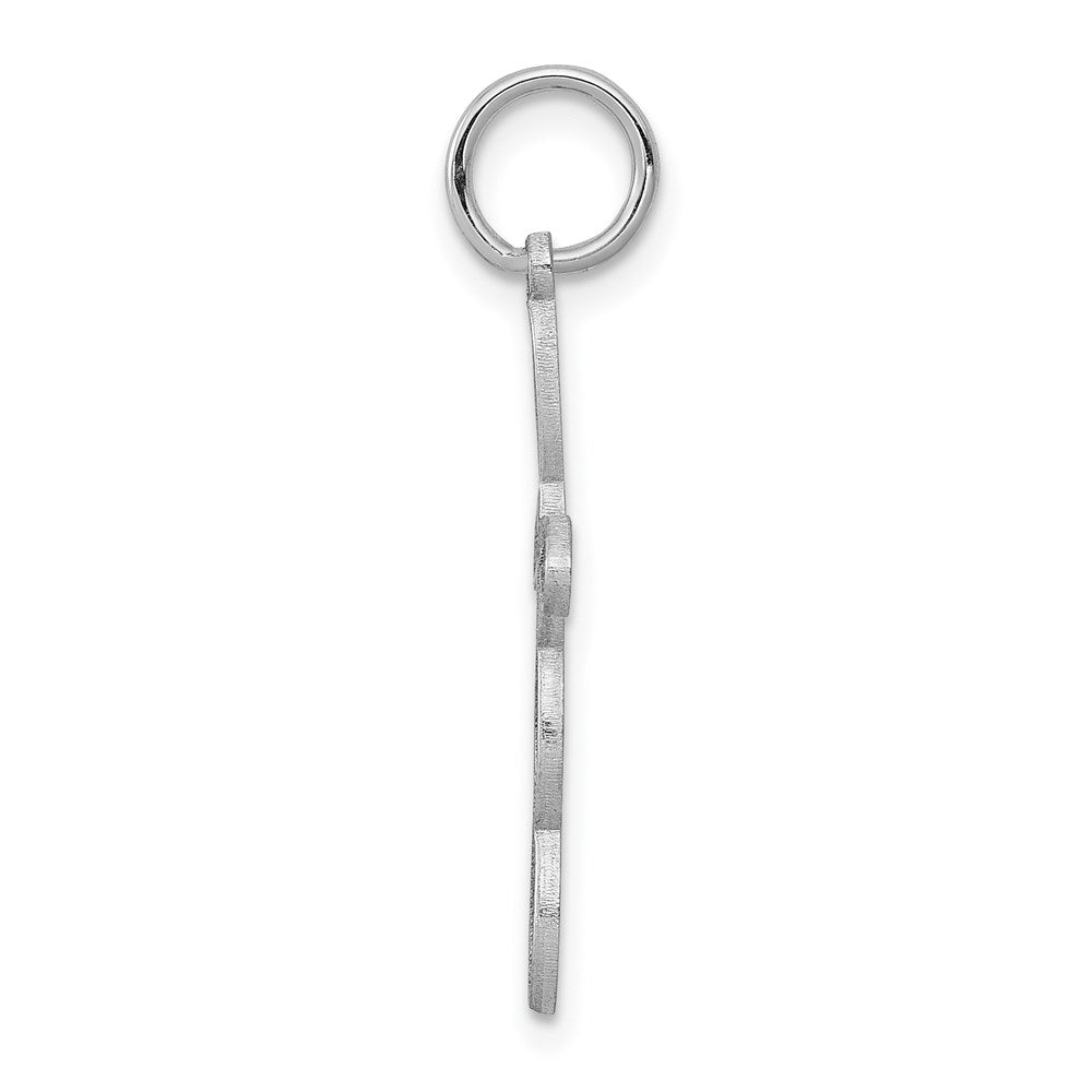 14k White Gold 14K White Gold Loop w/Center Heart Cross Charm