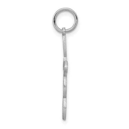 14k White Gold 14K White Gold Loop w/Center Heart Cross Charm