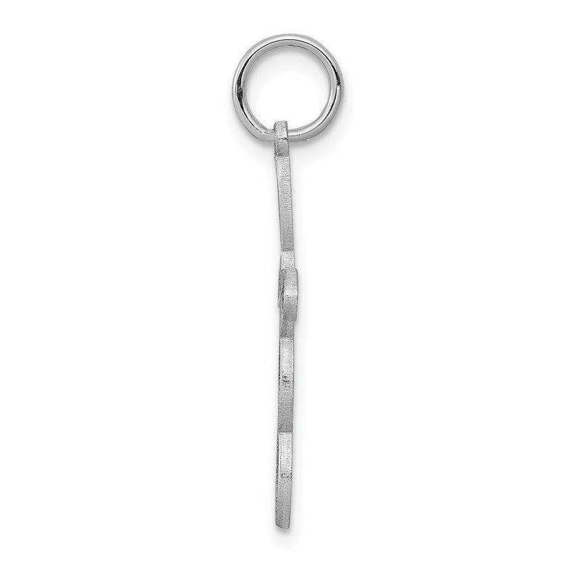 14k White Gold 14K White Gold Loop w/Center Heart Cross Charm