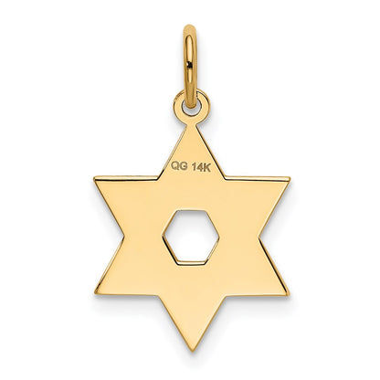 14k Yellow Gold 14K Laser Designed Star of David Charm