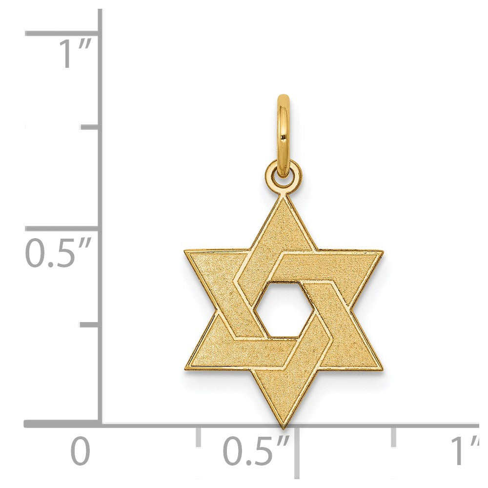 14k Yellow Gold 14K Laser Designed Star of David Charm