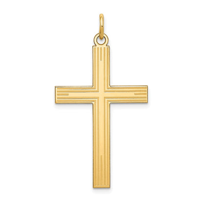 14k Yellow Gold 14K Laser Designed Cross Pendant