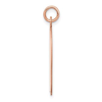 14k Rose Gold Rose Plain Large.018 Gauge Facing Left Engraveable Girl Head Charm