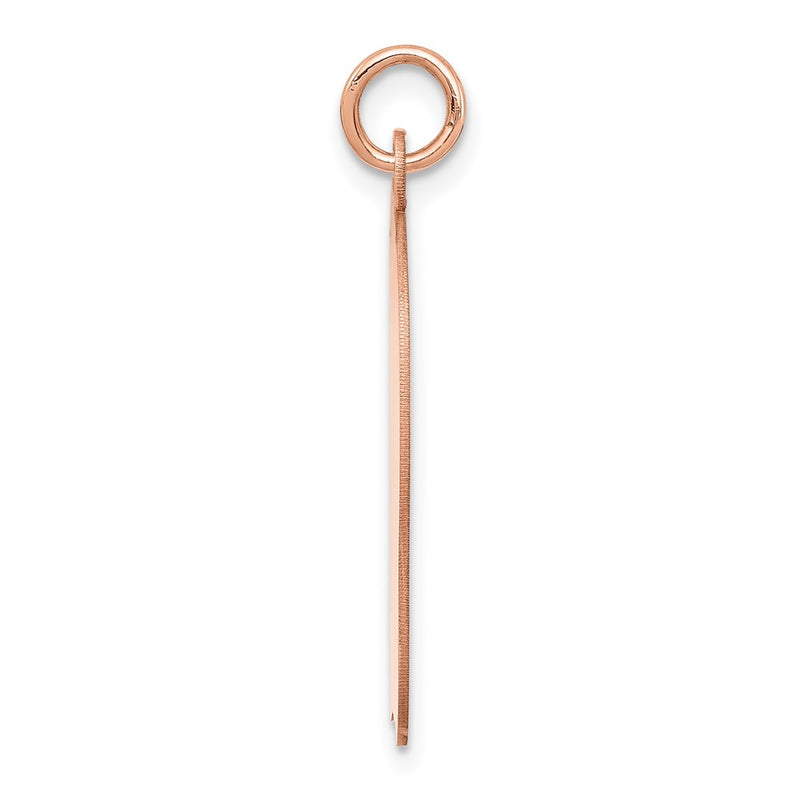 14k Rose Gold Rose Plain Large.018 Gauge Facing Left Engraveable Girl Head Charm