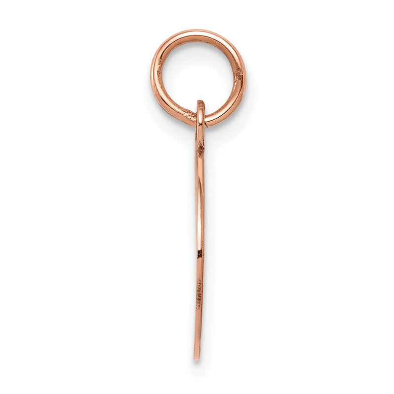 14k Rose Gold Plain Circular Engraveable Disc Charm