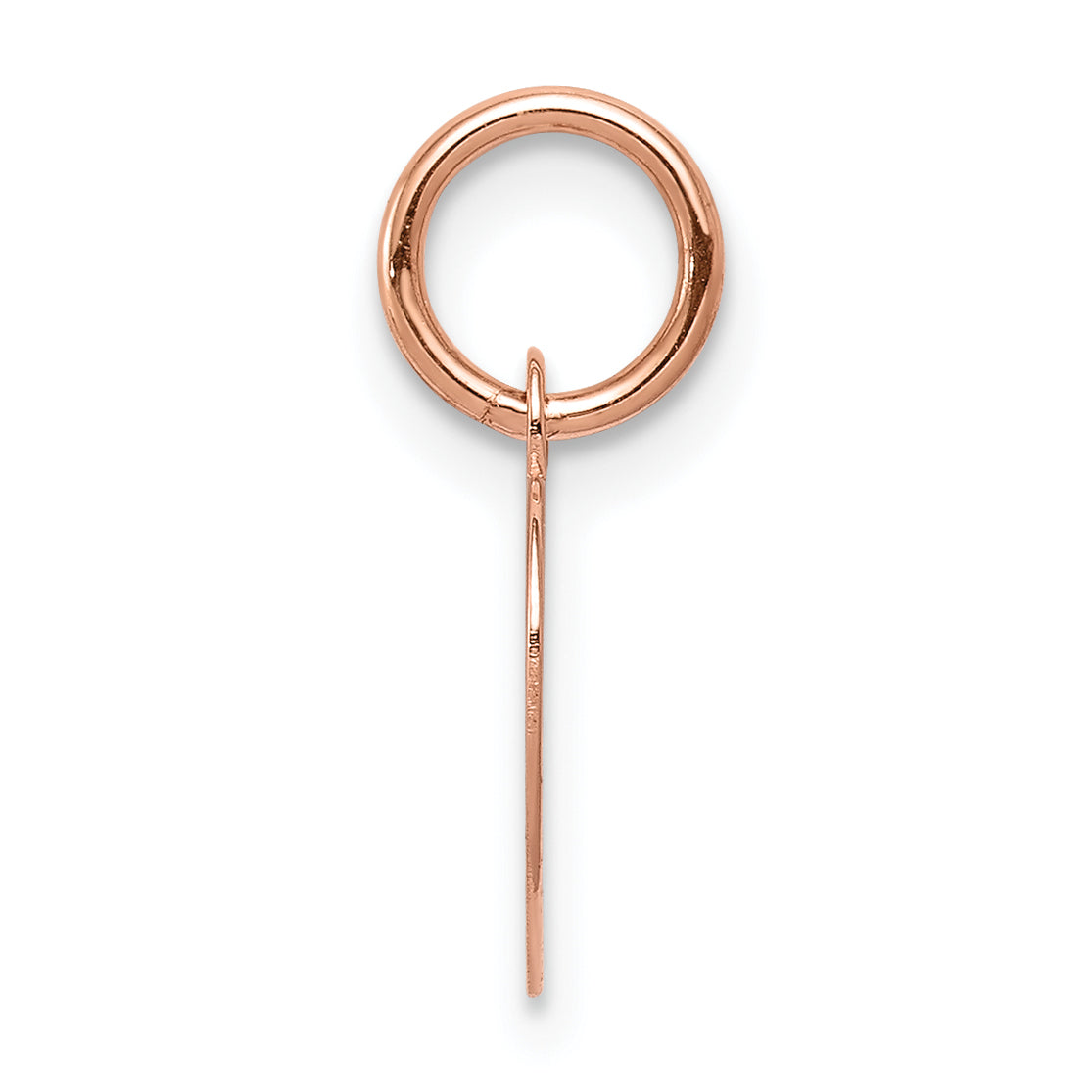 14k Rose Gold Plain Engraveable Heart Disc Charm
