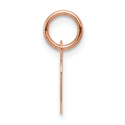 14k Rose Gold Plain Engraveable Heart Disc Charm