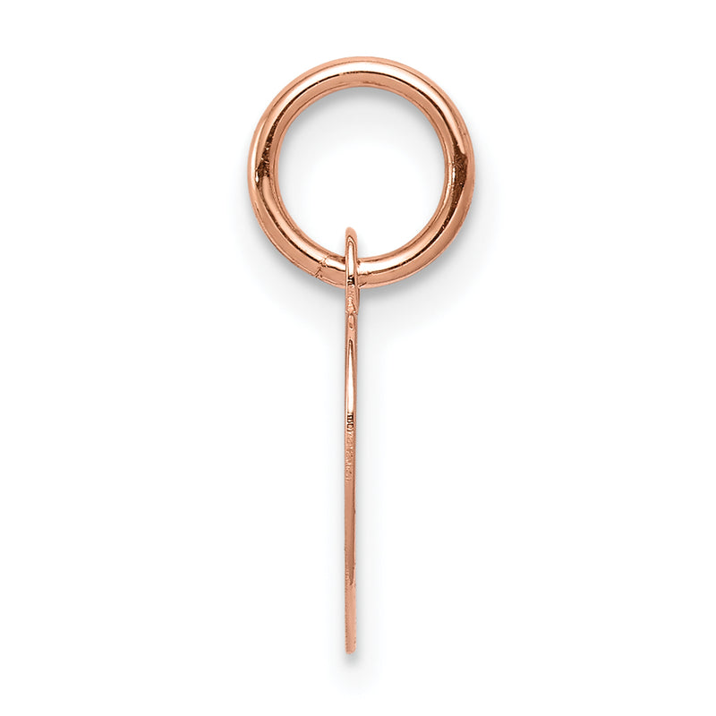 14k Rose Gold Plain Engraveable Heart Disc Charm
