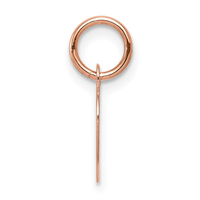 14K Rose Gold Plain .018 Gauge Engraveable Heart Disc Charm