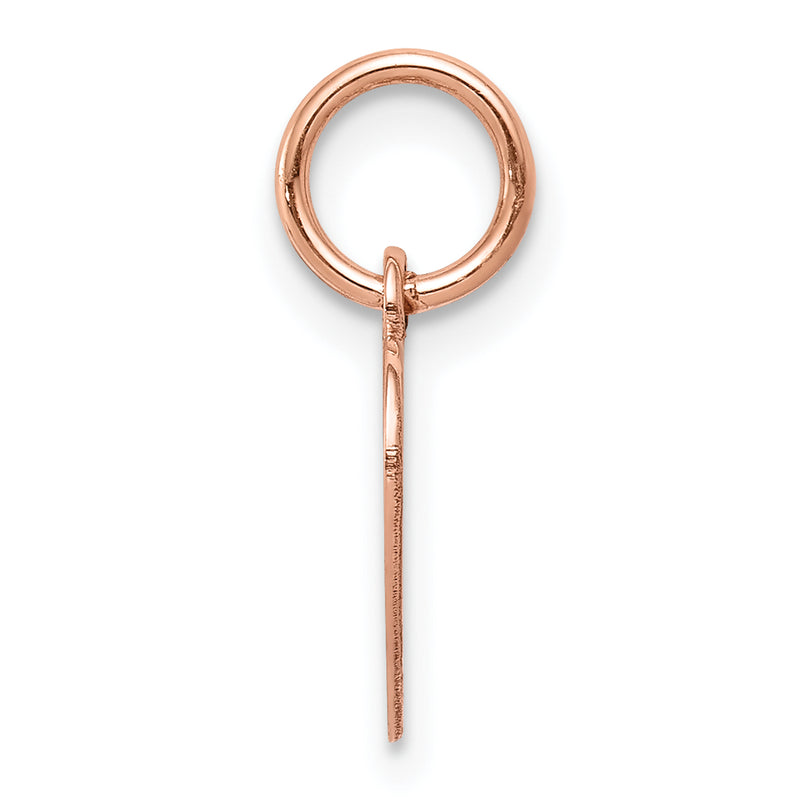 14k Rose Gold Plain Engraveable Heart Disc Charm