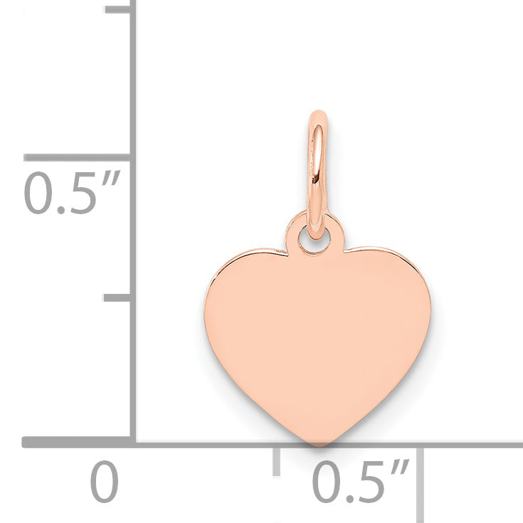 14k Rose Gold 14k Rose Gold Plain .018 Gauge Engraveable Heart Disc Charm