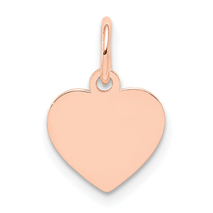 14k Rose Gold 14k Rose Gold Plain .018 Gauge Engraveable Heart Disc Charm