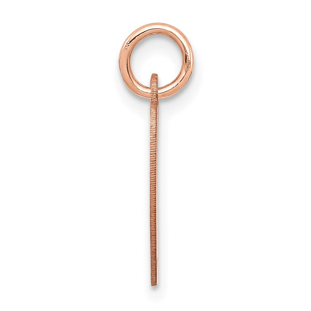 14k Rose Gold Plain Engraveable Heart Disc Charm