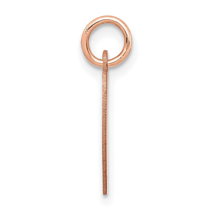 14k Rose Gold Plain Engraveable Heart Disc Charm