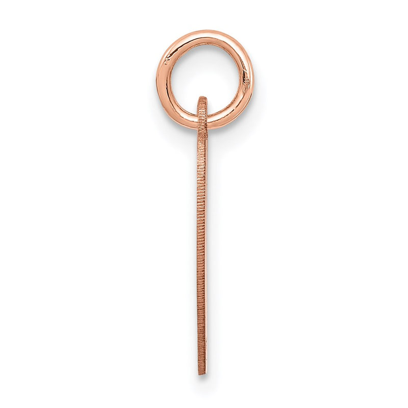 14k Rose Gold Plain Engraveable Heart Disc Charm