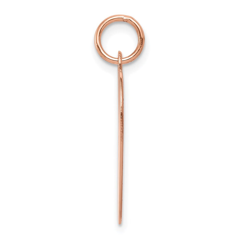 14k Rose Gold Plain Engraveable Heart Disc Charm