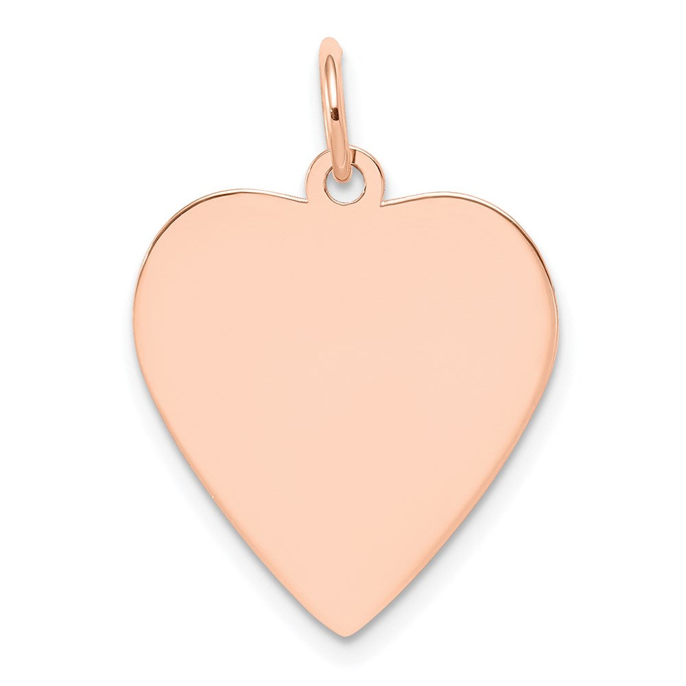 14k Rose Gold 14k Rose Gold Plain .013 Gauge Engraveable Heart Disc Charm