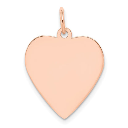 14k Rose Gold 14k Rose Gold Plain .013 Gauge Engraveable Heart Disc Charm
