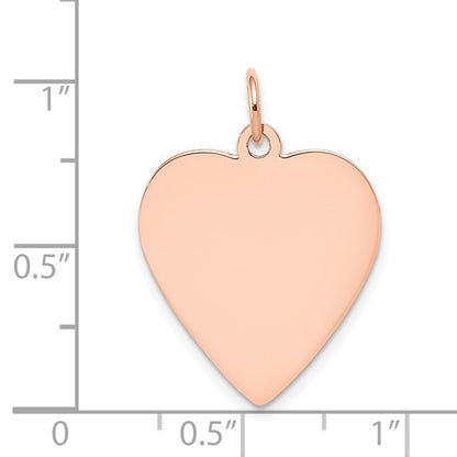 14k Rose Gold 14k Rose Gold Plain .018 Gauge Engraveable Heart Disc Charm