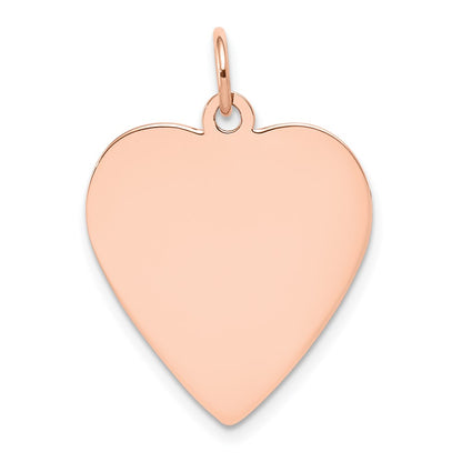 14k Rose Gold 14k Rose Gold Plain .018 Gauge Engraveable Heart Disc Charm