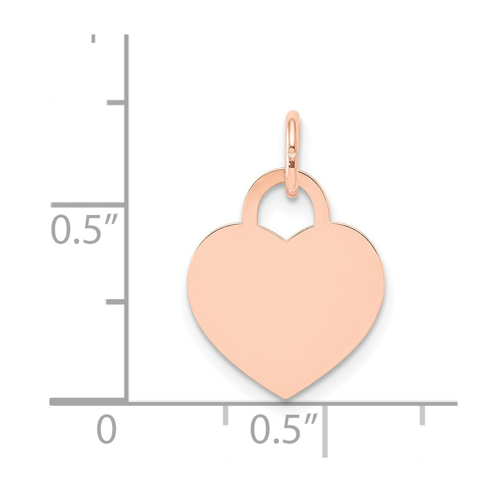14k Rose Gold 14k Rose Gold Medium Engraveable Heart Charm