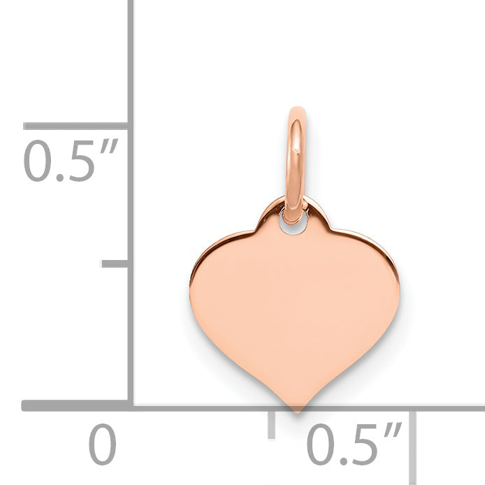 14k Rose Gold Heart Disc Charm