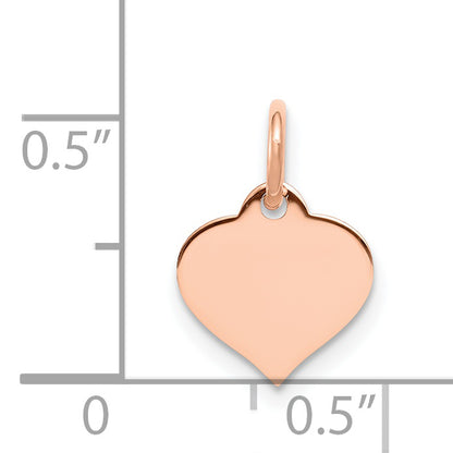 14k Rose Gold Heart Disc Charm