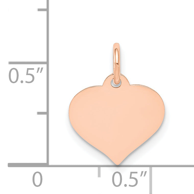 14k Rose Gold Heart Disc Charm