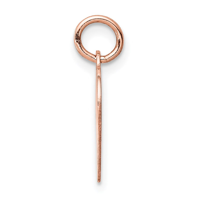 14k Rose Gold Heart Disc Charm