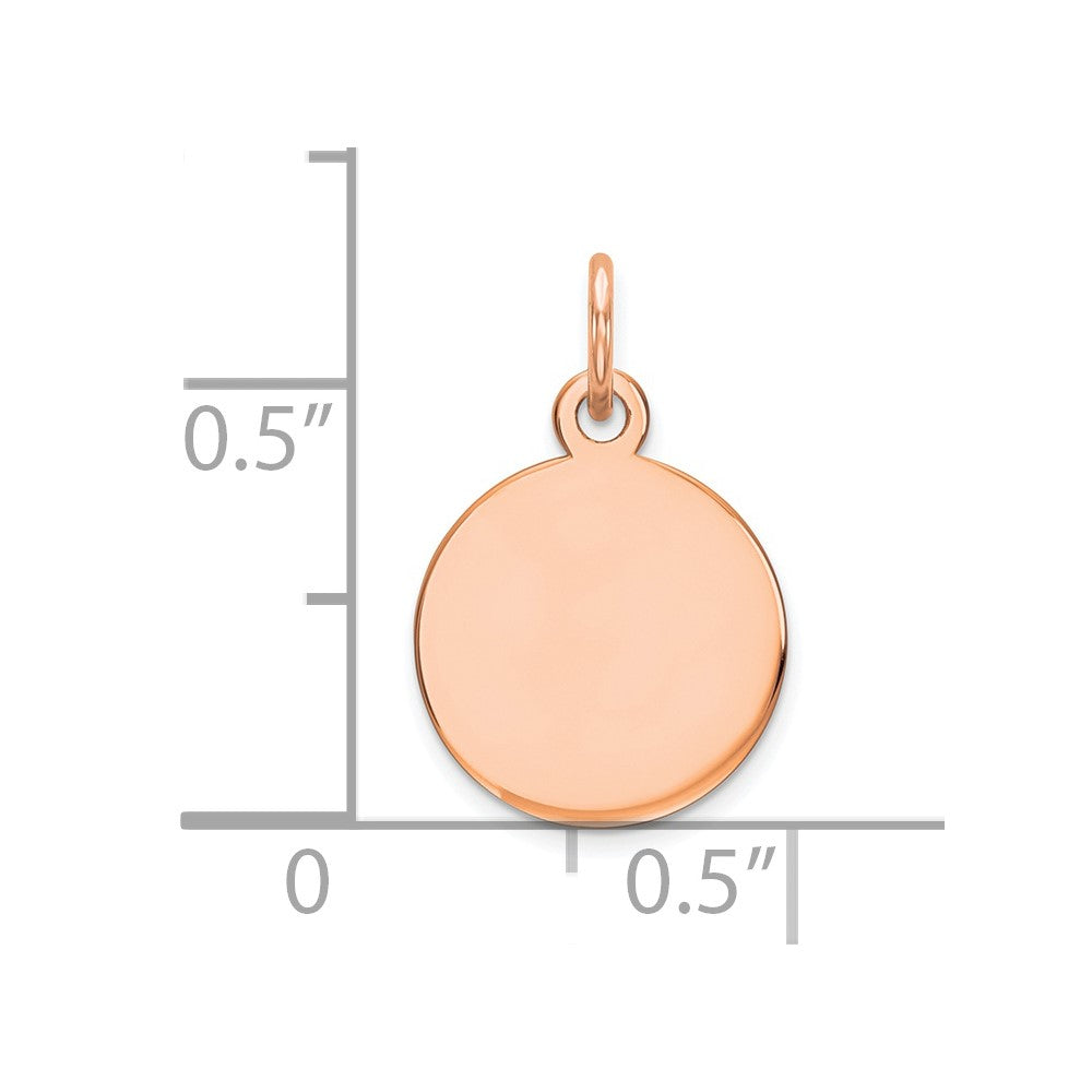 14k Rose Gold 14K Rose Gold Round Disc Charm
